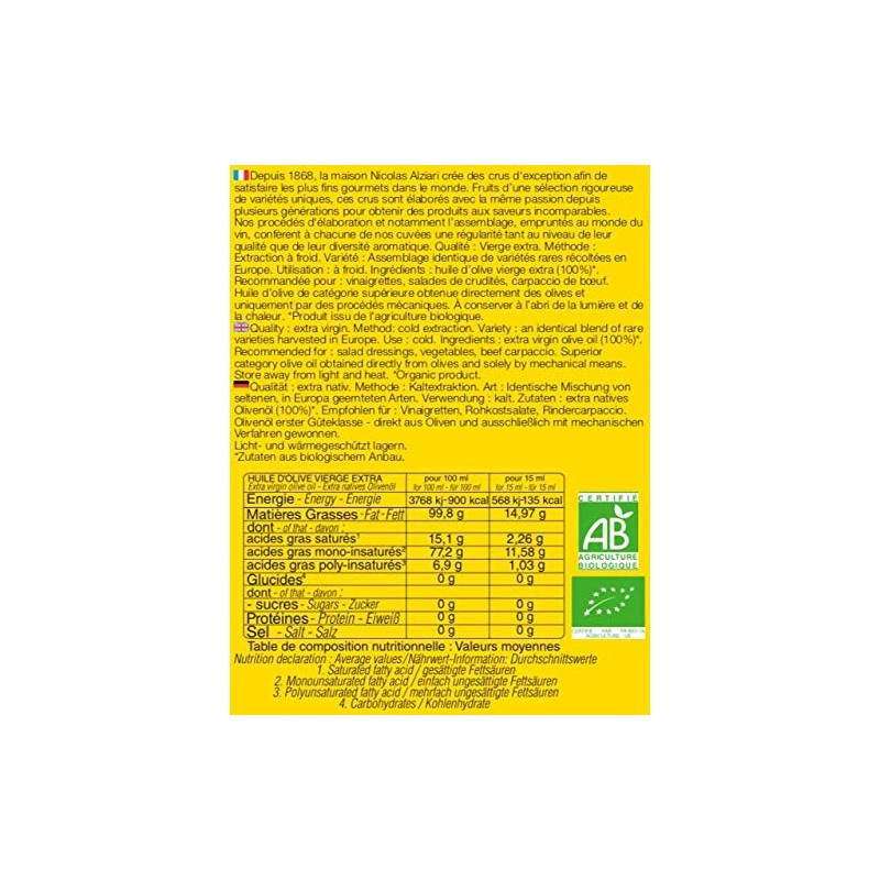 Nicolas Alziari "CUVÉE PAULINE" (1000 ML, 34 FL Oz) Organic