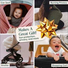 Simka Rose Simka Rose Breathable Nursing Cover Up and Car Seat Cover for Babies - Breastfeeding Cover for Baby Boy & Girl - Adjustable Stretchy Infant Carseat Canopy Carrier Cover for Summer - Must Have Registry