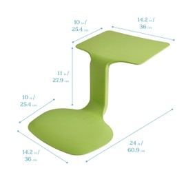 ECR4Kids The Surf Portable Lap Desk, Flexible Seating, Light Green
