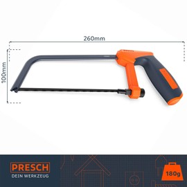Presch Junior Hacksaw 150 mm - Professional Small Hand Saw with Exchangeable Metal Cutting Saw Blade - Mini Hack Saw for Metal
