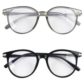 Tuwonwa 2 PCS Blue Light Blocking Glasses, Blue Light Glasses for Women and Men, Lightweight Non-Prescription Computer Glasses, Anti-Glare Eyewear for Eye Strain, Gaming and Screen Use