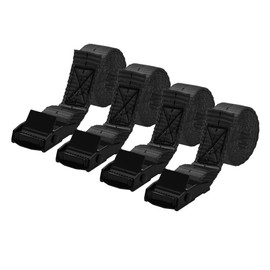 Hihaha Ratchet Tie Down Straps/Heavy Duty Tensioning Belts Motorcycle Trailer Trucks Cargo/Adjustable 250kg 1"x 6.5' / 4 Pcs Black