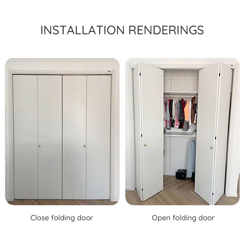 Bifold Door Hardware Set, with 36” Track, Aluminum Sliding Cabinet