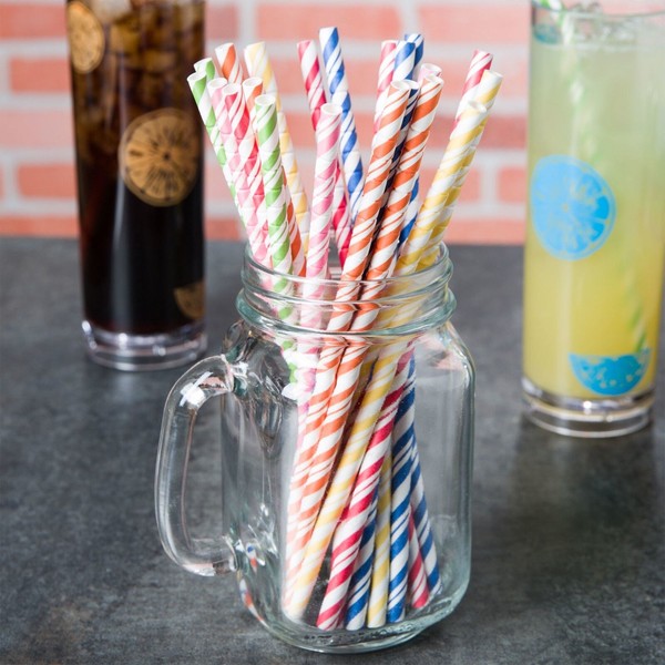 Creative Converting (144 ) PAPER ASSORTED STRAWS 7 3/4" JUMBO