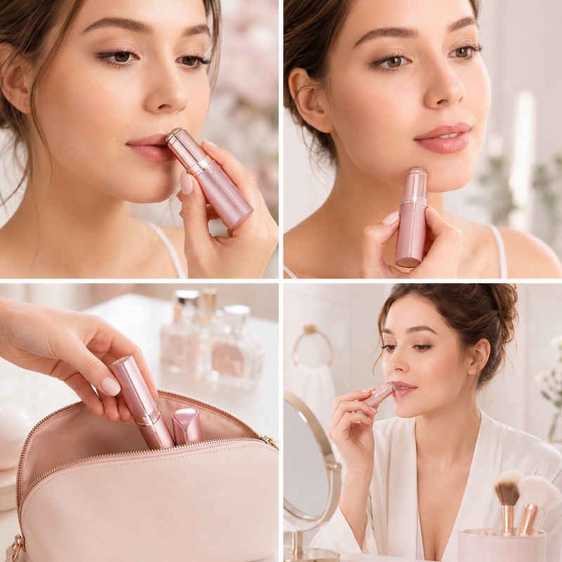 Lipstick Electric Facial Hair Remover for Women & Men –