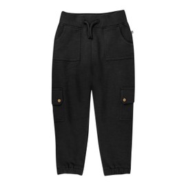 HonestBaby Easy Fit Cargo Sweat Pant 100% Organic Cotton Baby, Toddler, Boys, Girls, Unisex, Black
