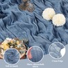 Asee'm 3pcs Cheesecloth Table Runner 120 Inches Dusty Blue Boho