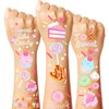 50PCS Donut Temporary Tattoos – Super Cute Themed Birthday Party Favors, Supplies, Decorations, Fake Tattoo Stickers (25 Style*2 sheet)