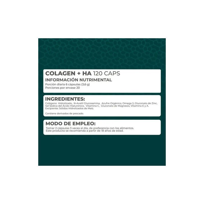 Kit 3 Piezas Suplemento Colágeno Hidrolizado +ha 120 Caps Sin