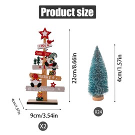 Mini Christmas Tree Set, Tabletop Bottle Brush Christmas Trees with Frosted Snow, Perfect for Christmas Tree Decorations, DIY Home Décor, Winter Wonderland Display, Party Ornaments