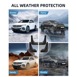 LANGBEAN Mud Flaps for VW T ROC 2025 2024 2023 2022 2021 2020 2019 2018, Front And Rear Mudguards with Mounting Screws, All Weather Splash Guards Accessories, No rilling Holes Required [Set of 4]