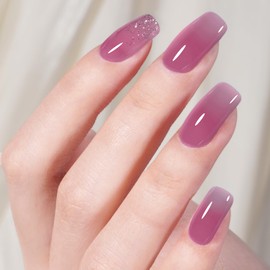 AILLSA Jelly Gel Nail Polish Violet Purple Translucent Gels Polish Jewel Grape Sheer Nail Polish Wine Color Dark Nail Gel Long Lasting Soak Off U V Gel for Nail Art at Home 0.51 Fl Oz /GB91