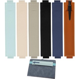 Pen Holder, Notebook, Pen Case, PU Leather, Elastic Band, Book Band, Pen Case, Book Band, Notebook, Pen Pouch, Stationery, Pencil Case, Diary, Slim, Students, Office Supplies, Anti-Lost, Stylish, Set of 6, Includes Band, Book Band, Pen Case, Slim, Pencil