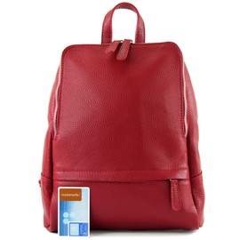 modamoda de - T138 Italian Women's Leather Backpack Bag, Dark Red2021