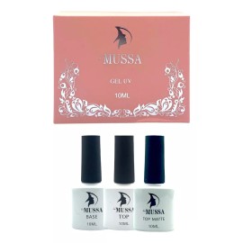 Mussa Combo Gama Gel Uv + Base + Top + Top Matte 10ml Mussa