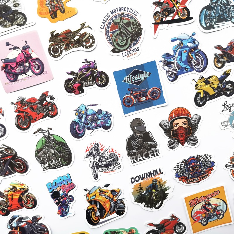 50PcsFunny Motorcycle Helmet Stickers Cool Dirt Bike Decals Motocross Bike