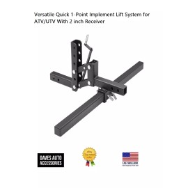 Autoparts 1 Point Implement Lift System Set w/2 Inch Receiver Fits ATV/UTV -High Quality