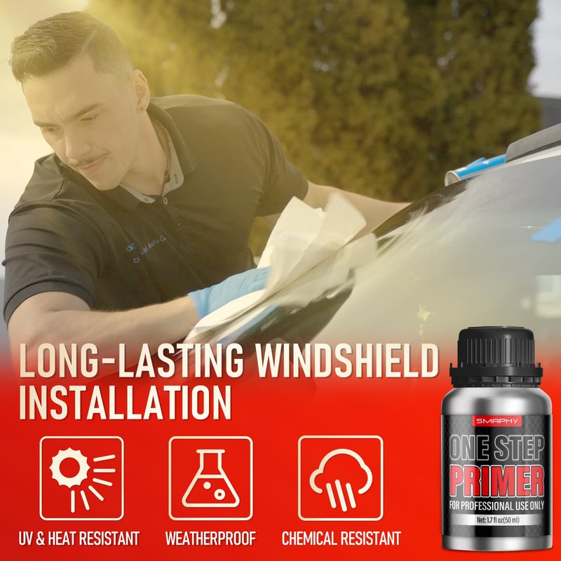 SMAHPY Urethane Primer for Windshield Replacement (1.7 fl.oz), Black Single