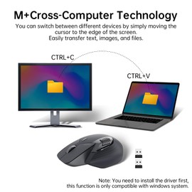 Rapoo MT760 Multi-Device Wireless Mouse, Bluetooth 5.0 and 2.4G Multi-Mode Connection, Up to 4 Devices, 11 Programmable Buttons, 4K DPI, 90 Days Battery Life, PC, Matte Black