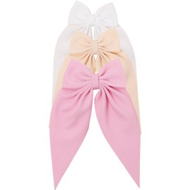 Bows for Girls Hair Bow Clips Bow Alligator Hair Clips Toddler Barrettes Kids Ribbon Womens Hair Bow Hairpin Women Clips Hair Accessories Pink White Beige