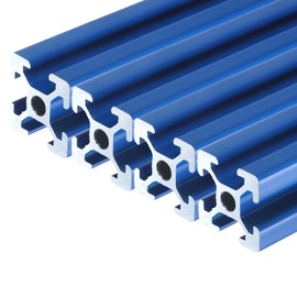 sourcing map 4 Pcs t Slot 2020 Aluminum Extrusion Profile 150mm 6 inch, European Standard Anodized Blue Linear Rail Extrusion Frame for 3D Printer, CNC Machine