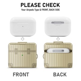 VISOOM Airpods 3 Case Compatible with AirPods 3rd Generation Case Cover Upgrade Shockproof Protective Case Soft TPU with Carabiner [Wireless Charging] (Gold)