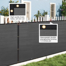 Sunocity Privacy Screen Fence,4ftx25ft Heavy Duty 90% Blockage 175 GSM Fencing Mesh Net Cover for Backyard Garden Yard Outdoor Wall 40 Cable Zip Ties Included Gray