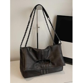 Bags for Women, Denim Shoulder Bag, Large Capacity Chain Strap Crossbody Sling Purse Bag for Daily Used, Casual Trendy Versatile High-quality Daily Commuting Bag, Bags for Women:_Dark Gray_Please Refer To The Pictures for Dimensions