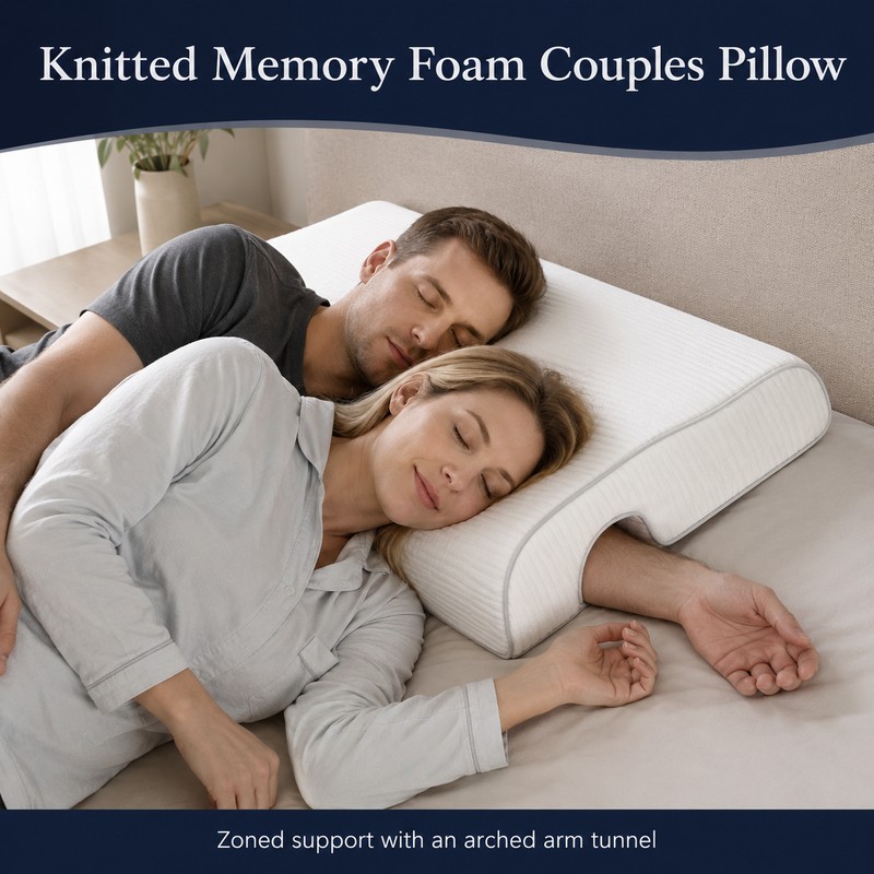 Couple Memory Foam Pillow with Arm Channel Side Sleeper Neck