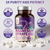 2-Pack Pure Magnesium Citrate Capsules 1250mg, Easily Absorbed and Purified