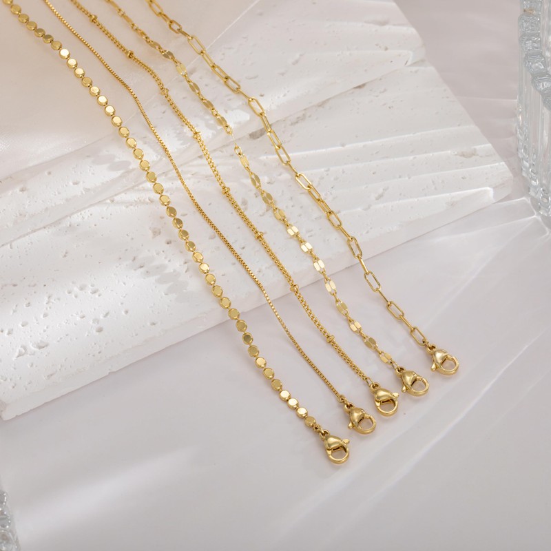 NECOCY Dainty Gold Bracelets for Women 14K Real Gold Plated