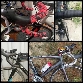 Mantain Bike Handlebar Tape EVA Foam Road Bicycle Handlebar Tape Cycling Handle Wraps Black White Camouflage Series for Road Bike 2 Rolls