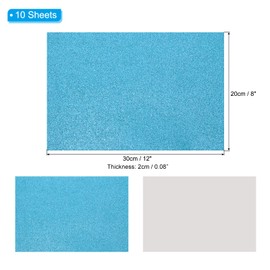 PATIKIL Light Blue Shiny EVA Glitter Foam Sheet 11 x 8 Inch 2mm Thick Sparkle EVA Glitter Felt for Crafts DIY Project, 10 Pcs