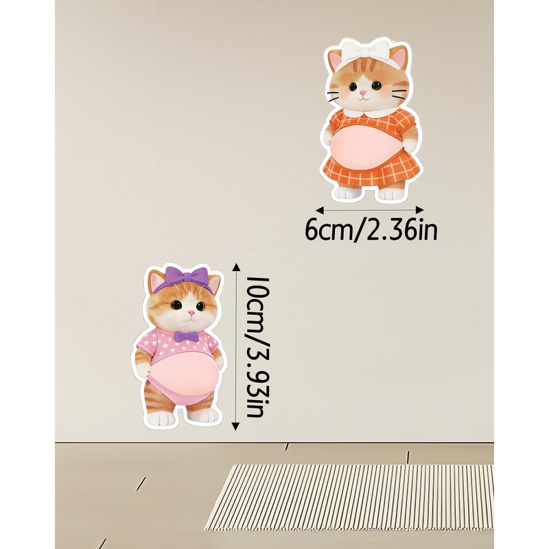 3 Pairs 3D Shiba Inu Belly Stickers,Soft Silicone Anti-Collision for