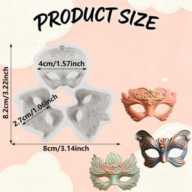 Masquerade Mask Polymer Clay Molds Dance Party Mask Silicone Mold