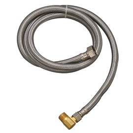 Plumb Pak PP23836 Dishwasher Connector, 1/2 In Fip X 3/8 In Mip Elbow, Stainless Steel, 48"