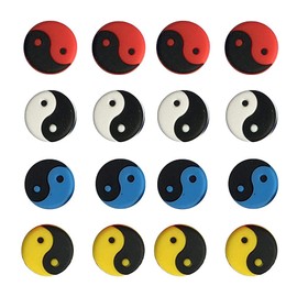 Sertay Vibration Damper Tennis Rackets, Pack of 16 Tennis Dampeners, Colour Tennis Dampener, Not Easy to Fall Off, for Tennis Players or Sports Enthusiasts (Yin and Yang)