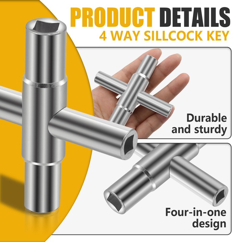 GlamRays Square Key, 4-Way Inner Dimensions 6.5 mm/7 mm/8 mm/9