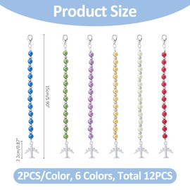 SUPERFINDINGS 12PCS 6Colors Zipper Helper for Dresses Back Zippers With Lobster Clasps, Airplane Pulls, Length: 15cm, HJEW-FH00031F-US22