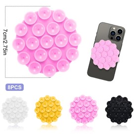 YZDZSW Silikon Handyhalterung Auto Saugnapf, 8 Stück Vielseitig Einsetzbar Selbstklebende Saugnapf, Vielseitig Einsetzbar Selbstklebende Saugnapf für Mobile Stromversorgung(4 Farben)