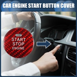 Partuto Engine Start Stop Button Cover, Front Ignition Starter Switch Sticker for Mazda 3 Red, 1 Piece
