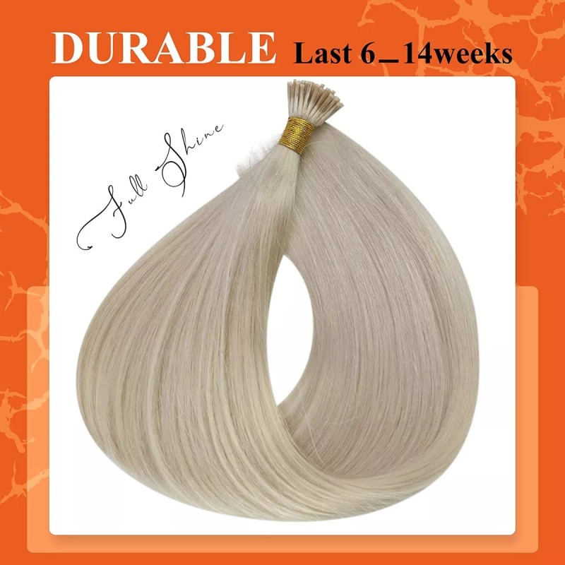 Full Shine Extensiones Cabello Humano 16in 50pz 40gr Platino Blonde