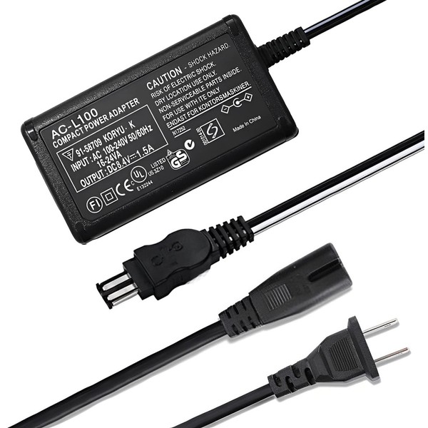 Camulti AC-L100 para Sony Handycam Camcorder Charger, ACL100 Cable de