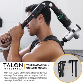 Brazyn - Talon Universal Massage Gun Holder + Massage Cane. Universal Massage Gun Mount, Extension Arm for Your Deep Tissue Percussion Massager. Neck, Shoulder, & Back Massager (Works with Most Guns)