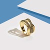 Aprilery Two-Tone Statement Rings for Women Intertwined Criss Cross Design
