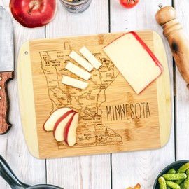 Totally Bamboo A Slice of Life Minnesota State Serving and Cutting Board, 11" x 8.75"