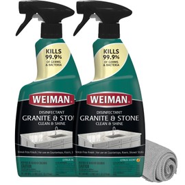 Weiman Weiman Disinfectant Granite Daily Clean & Shine (2 Pack with Polishing Cloth) Safely Clean Disinfect and Shine Granite Marble Soapstone Quartz Quartzite Slate Limestone Corian Laminate Tile Countertop