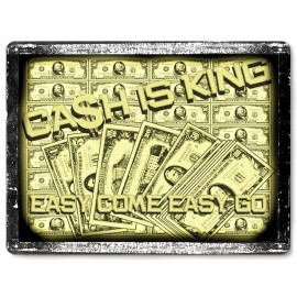 MONEY cash METAL sign great gift Hundred dollar bill vintage style decor art 302