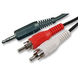3.5MM STEREO TO 2X PHONO, 0.25M, Audio & Video Cable Assemblies QTY X 1