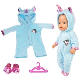 XPEX Doll Clothes Set Overalls for Baby Doll, Doll Clothes with Hanging Stockings, 35-43 cm Doll Clothes for Newborn Doll's Birthday